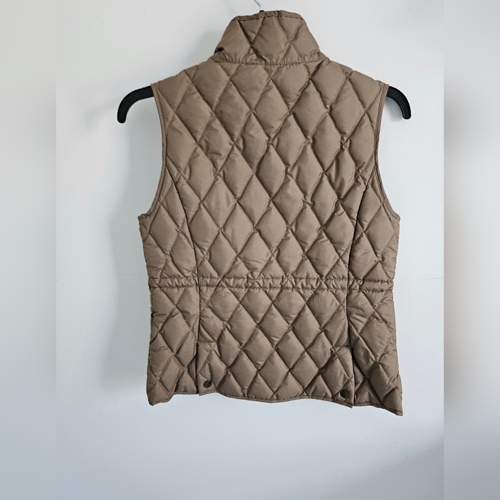Eddie Bauer Down Tan Quilted Vest Petite - Picture 5 of 6